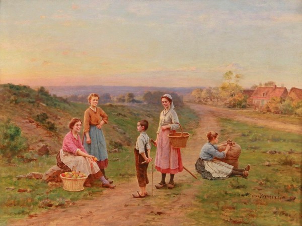 The apple pickers, 1908 by Cesar Pattein